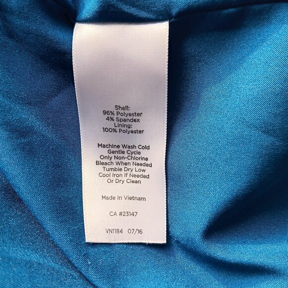 Talbots Pencil Skirt Floral Lined Mid-Weight Blue Brown Tan Professional Size 8 - Picture 6 of 10